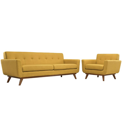 kitchen and dining room sets | CasaFoyer Engage Sofa & Armchair Set | Comfortable & Stylish Lounging | Tufted Buttons | Cherry Wood Legs | Durable & Elegant | Includes Armchair & Sofa | casafoyer.myshopify.com