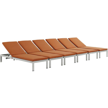home office desk chairs | CasaFoyer Shore Outdoor Patio Chaise Lounge Chair Set | Sleek Design | Durable Aluminum Frame | Easy Assembly | Clear Wheels | Non-Marking Foot Caps | Set of 6 | casafoyer.myshopify.com