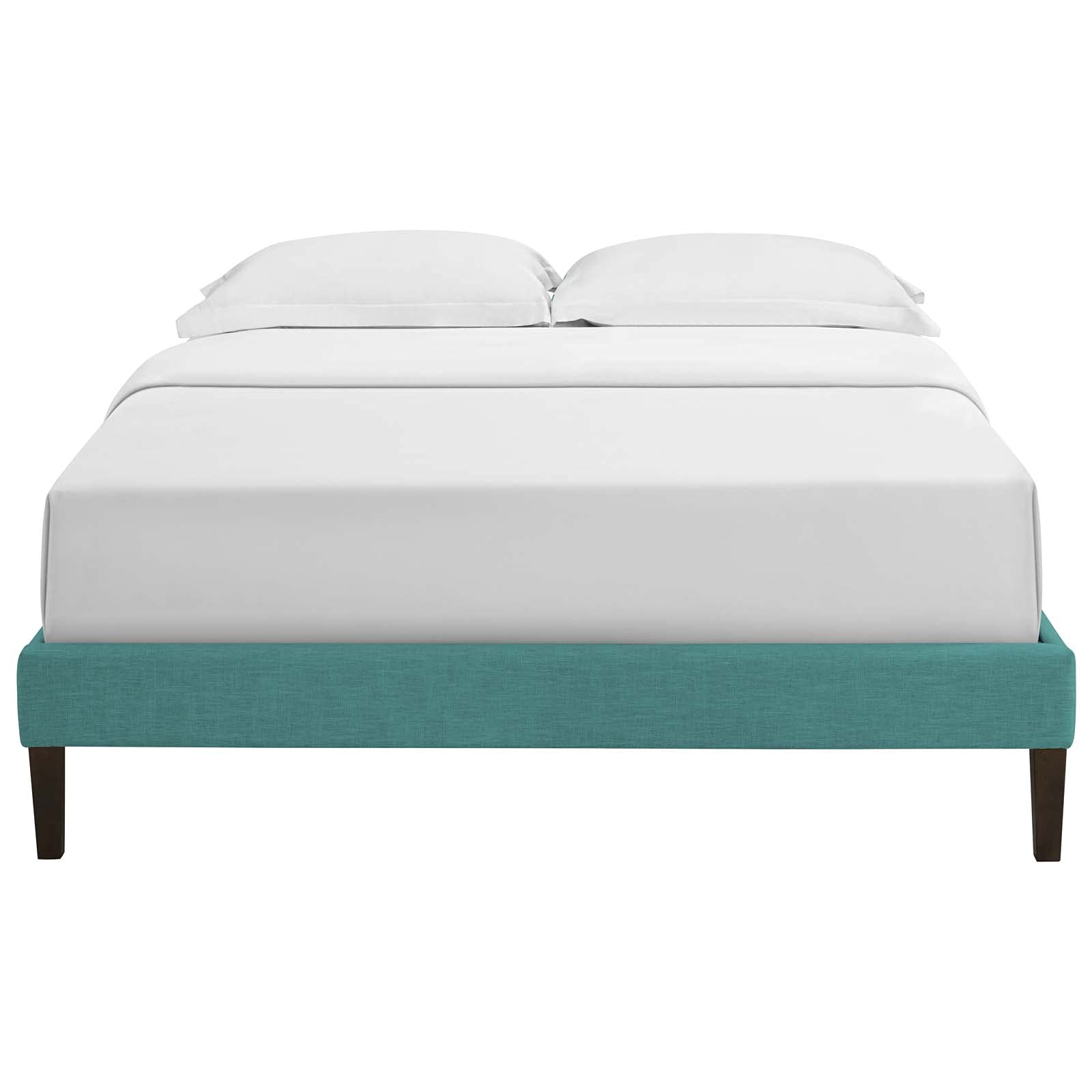 Bed | CasaFoyer  Tessie Platform Bed | Solid Wood Frame | Polyester Upholstery | Tapered Legs | No Box Spring Needed | Memory Foam Compatible | Multiple Headboard Options | casafoyer.myshopify.com