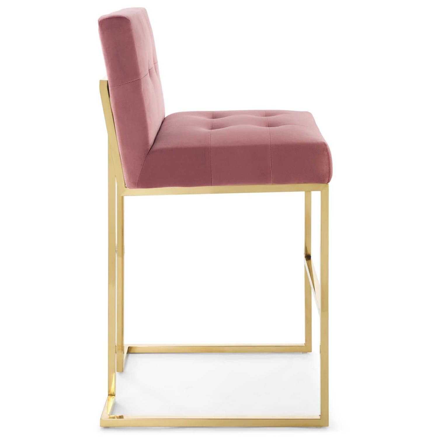 barstools | CasaFoyer Privy Gold Stainless Steel Bar Stool | Plush Velvet Upholstery | Sleek Geometric Base | No Assembly | 331 lbs Weight Capacity | casafoyer.myshopify.com