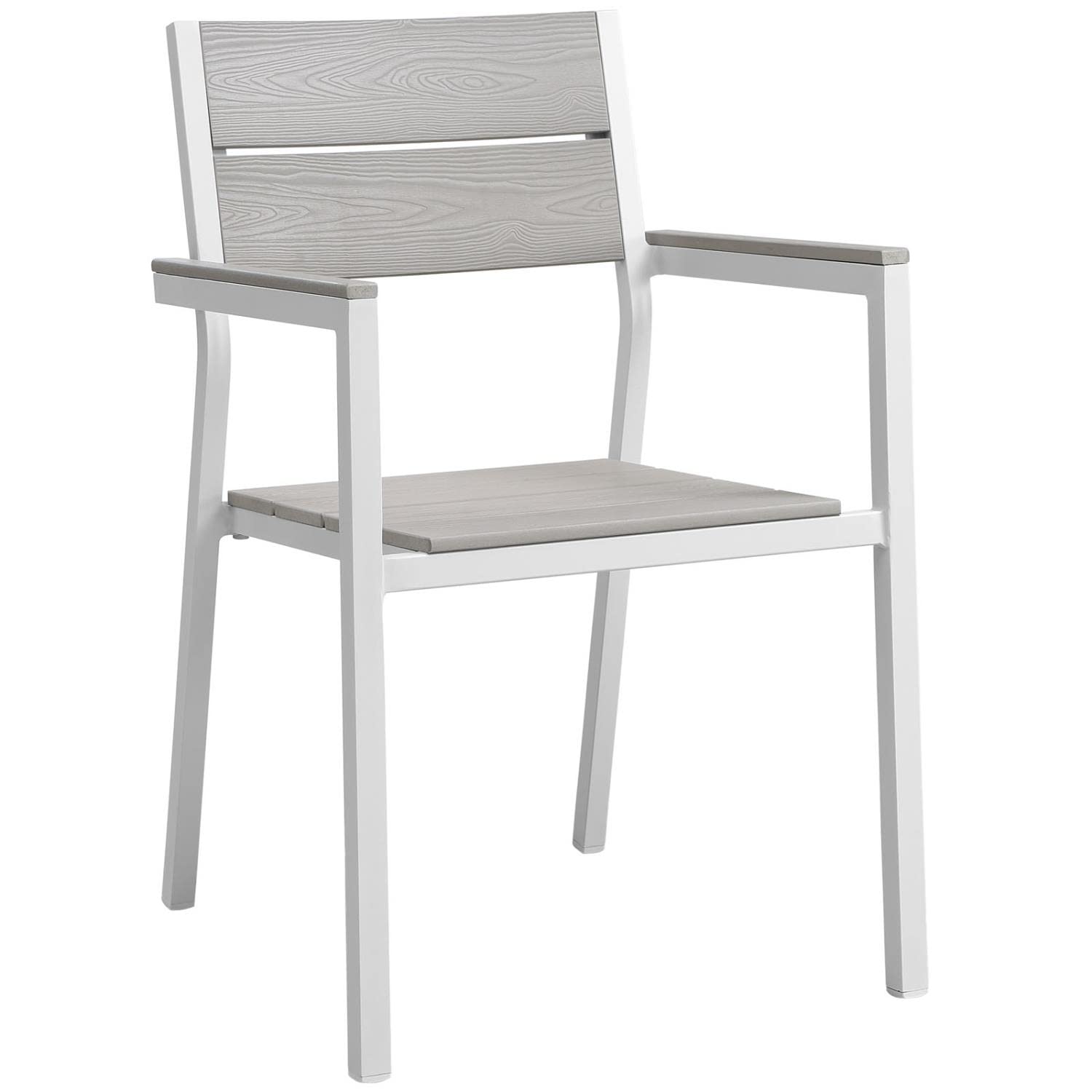 kitchen and dining room sets | CasaFoyer Maine Outdoor Patio Dining Furniture Collection | Synthetic Wood Grain Plank Boards | Aluminum Frame | Ideal for Contemporary Outdoor Dining | Includes 4 Armchairs & 1 Dining Table | casafoyer.myshopify.com