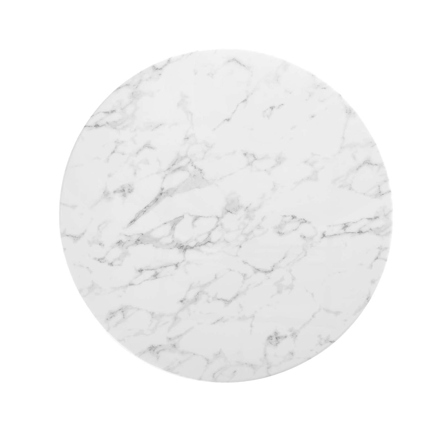 Dining Table | Lippa 40 Round Artificial Marble Dining Table | Timeless Modern Design | Scratch Resistant Finish | Tapered Metal Base | White | casafoyer.myshopify.com