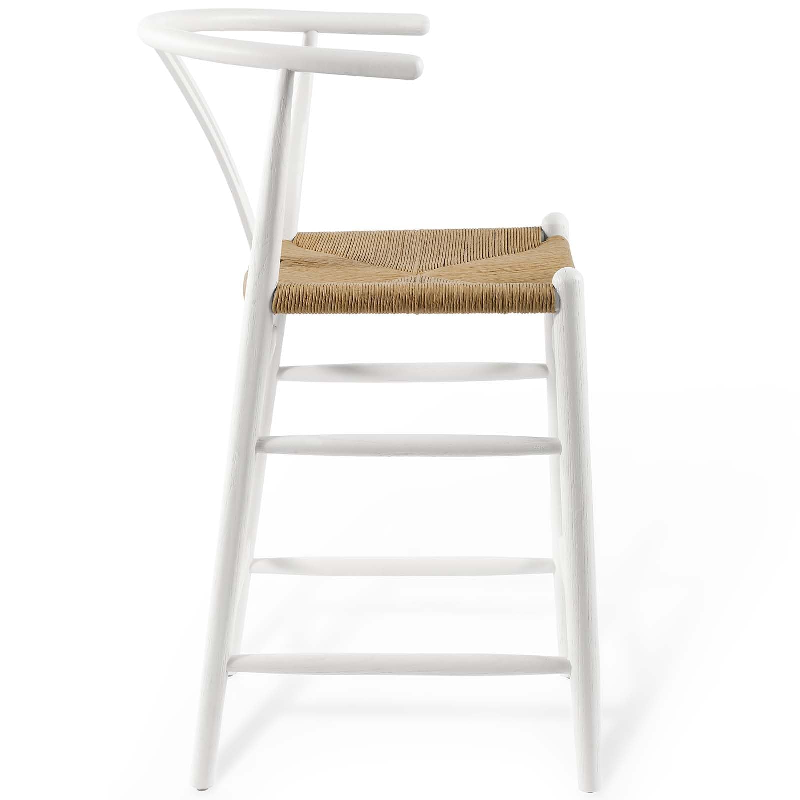 barstools | CasaFoyer Amish Wooden Counter Stool Set of 2 | Rustic Design | Mid-Century Style | Elm Wood | Woven Paper Rope Seat | Fully Assembled | Supports up to 331 lbs | casafoyer.myshopify.com