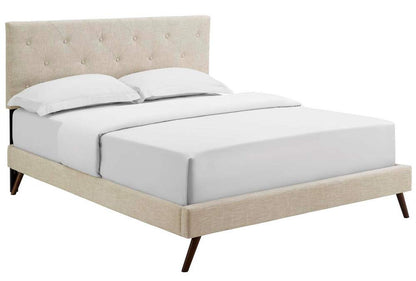 adjustable bed bases | CasaFoyer Tarah Platform Bed | Solid Wood Frame | Polyester Upholstery | Tapered Legs | Sturdy Slats | No Box Spring Needed | Modern Bedroom Furniture | casafoyer.myshopify.com