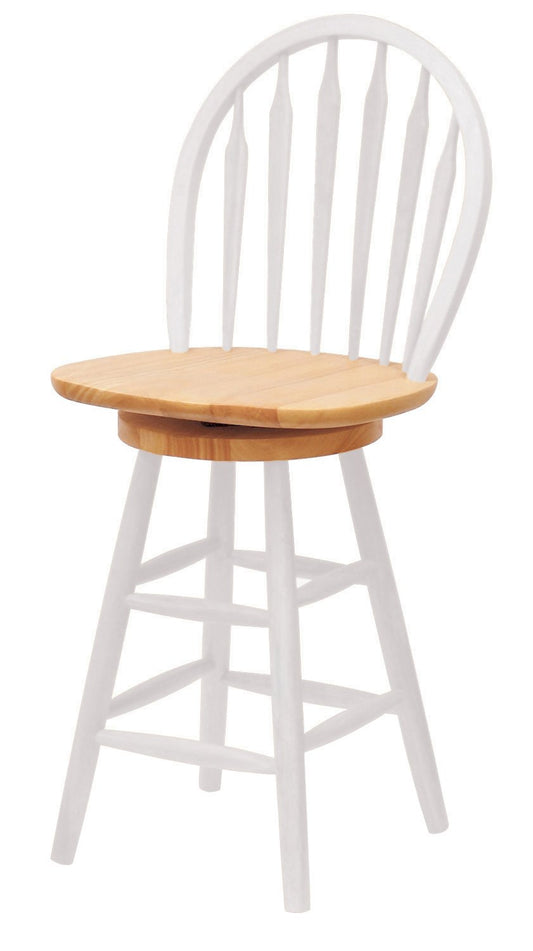 barstools | CasaFoyer  Wood Wagner 30 Arrow-back Windsor Swivel Stool | Classic Style | 29.93 High Swivel Seat | 360-degree Swivel | Double Box Stretchers | Solid Wood | 220lbs Capacity | Clear Lacquer Finish | Minimal Assembly Required | casafoyer.myshopify.com
