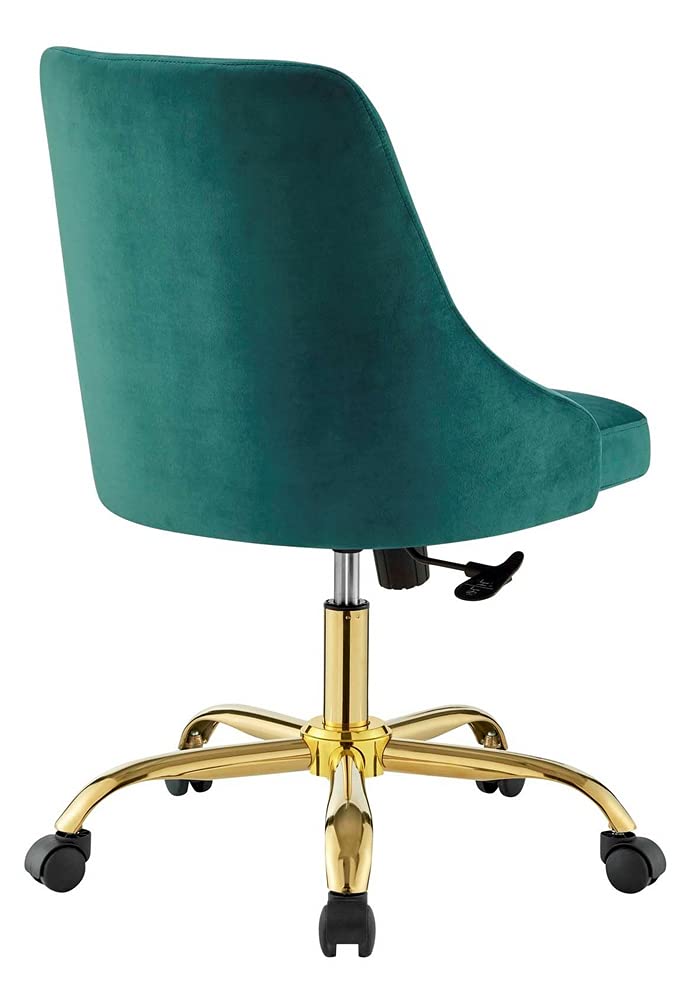 home office desk chairs | CasaFoyer Distinct Tufted Performance Velvet Office Chair - Gold Teal | Glam Deco Style | Vintage Modern Charm | Stain-Resistant | Comfortable Seating | 360 Swivel | Tilt Control | Pneumatic Height Adjustment | 220 lbs | casafoyer.myshopify.com