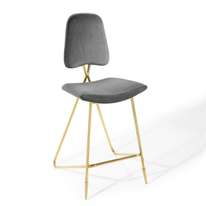 barstools | CasaFoyer Ponder Upholstered Performance Velvet Dining Room Bar Stool | Stylish & Comfortable | Stain-Resistant | Gold Stainless Steel Base | Set of 1 | casafoyer.myshopify.com