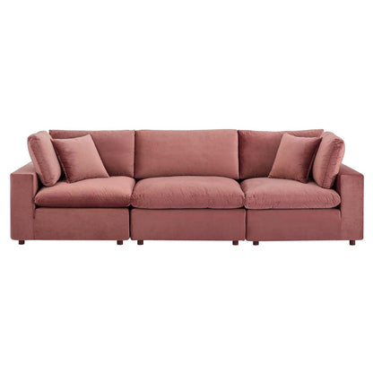 sofas | CasaFoyer Commix Ultimate Relaxation Sofa Set | Plush Comfort | Stain-Resistant Velvet | Solid Wood Construction | Duck Down Cushions | Includes Armless & Corner Chairs | casafoyer.myshopify.com