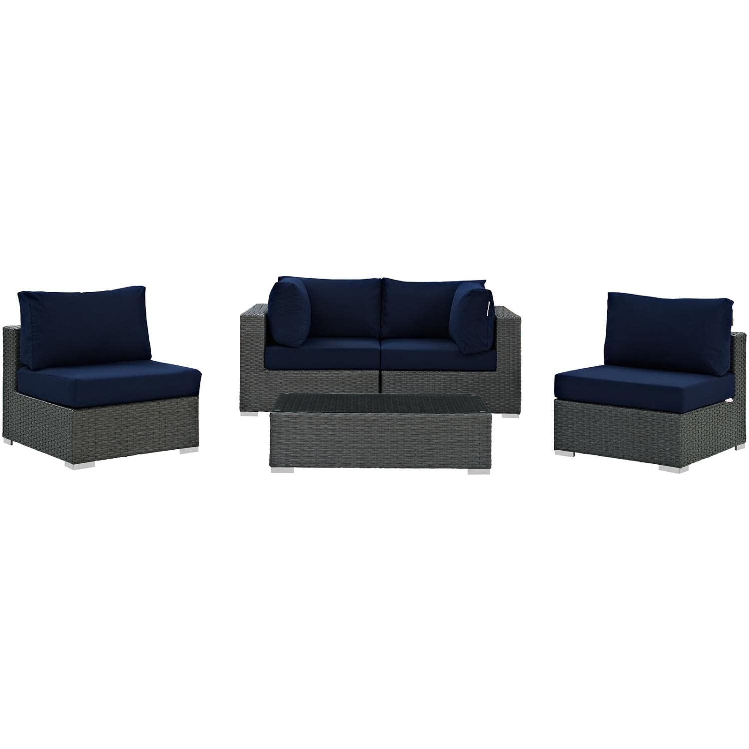 kitchen and dining room sets | CasaFoyer Sojourn Outdoor Patio Furniture Set | Sunbrella Cushions | Synthetic Rattan | UV Protection | Aluminum Frame | Coffee Table, Armless Chairs, Corners | casafoyer.myshopify.com