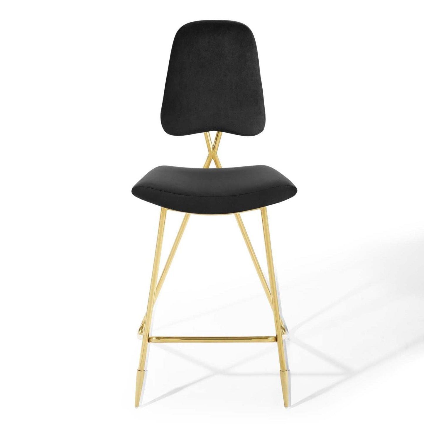 barstools | CasaFoyer Ponder Upholstered Performance Velvet Dining Room Bar Stool | Comfortable | Stain-Resistant | Gold Stainless Steel Base | Modern Decor Enhancement | casafoyer.myshopify.com