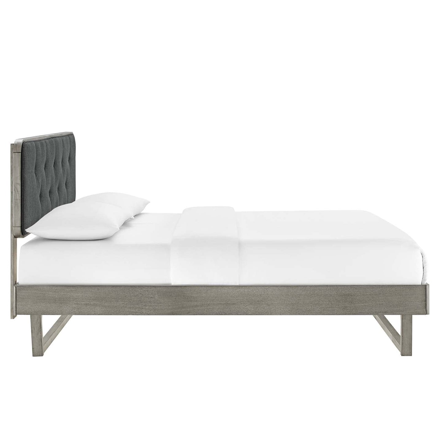 Bed | CasaFoyer Bridgette Tufted Wood King Platform Bed | Modern Retro Style | Button Tufted Headboard | Sturdy Wood Frame | No Box Spring Needed | Easy Assembly | casafoyer.myshopify.com