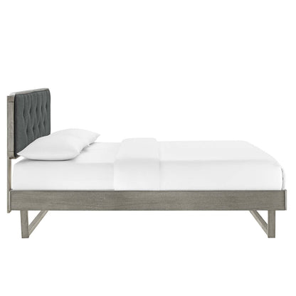 Bed | CasaFoyer Bridgette Tufted Wood King Platform Bed | Modern Retro Style | Button Tufted Headboard | Sturdy Wood Frame | No Box Spring Needed | Easy Assembly | casafoyer.myshopify.com