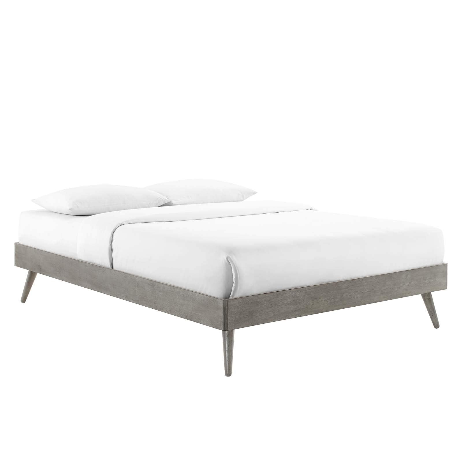 Bed | CasaFoyer Margo Twin Platform Bed | Mid-Century Design | Natural Aesthetic | Various Headboard Options | Sturdy Wood Construction | No Box Spring Needed | Easy Assembly | Gray | casafoyer.myshopify.com