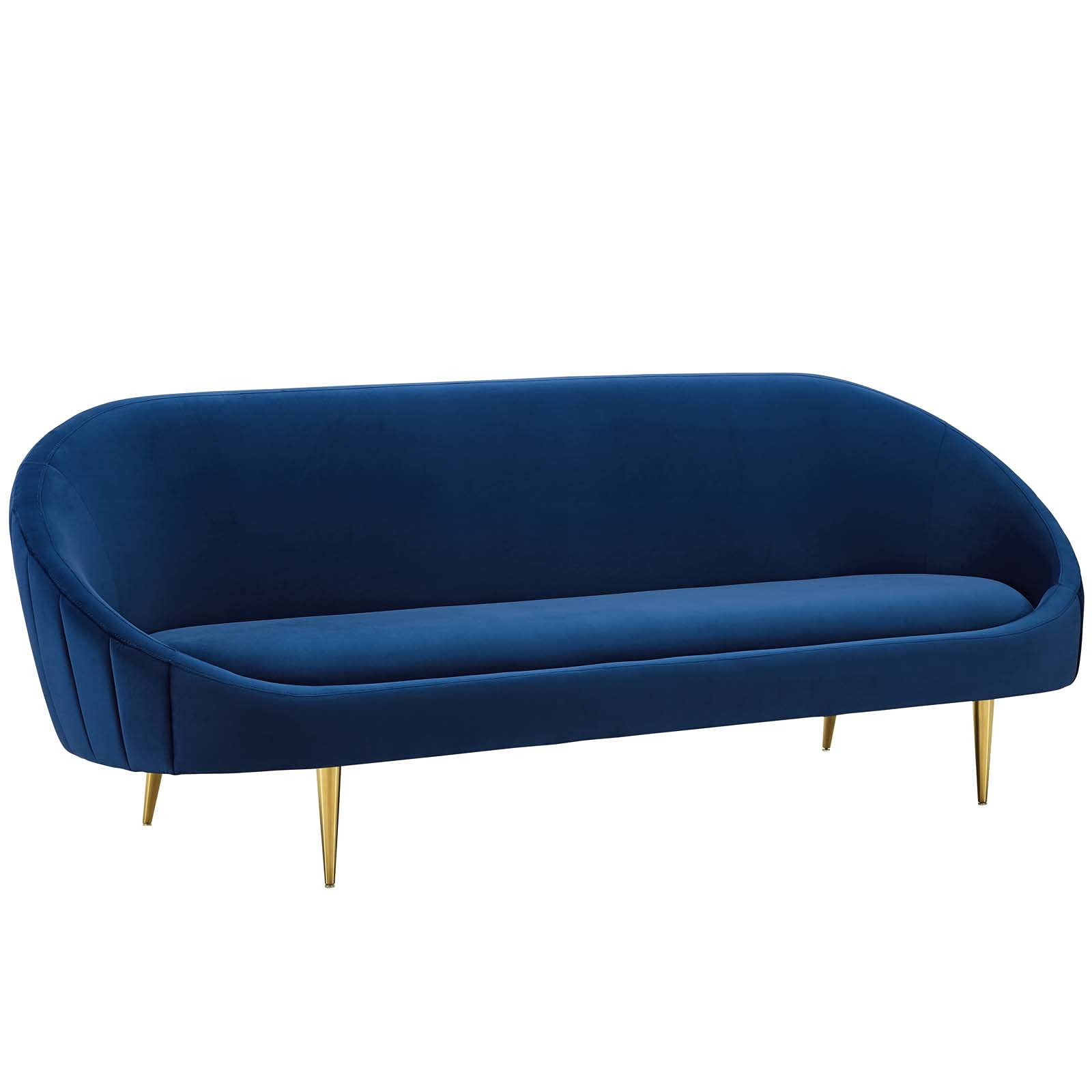 sofas | CasaFoyer Sublime Curve Back Sofa | Luxurious Stain-Resistant Velvet | Dense Foam Cushioning | Modern Design | Versatile Accent Couch | Gold Stainless Steel Legs | 900 lbs Weight Capacity | casafoyer.myshopify.com