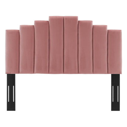 headboards | CasaFoyer Noelle Performance Velvet Full/Queen Headboard | Opulent Art Deco Design | Stain-Resistant | Adjustable Height | Dusty Rose | casafoyer.myshopify.com