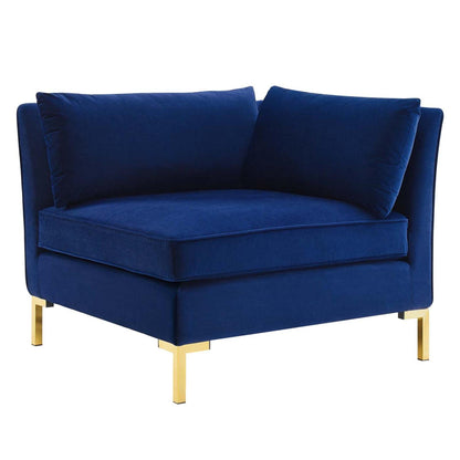 sofas | CasaFoyer Ardent Performance Velvet Sofa | Vintage Modern Glam Deco Style | Luxurious Texture | French Piping | Flexible Sectional Design | Stain-Resistant | Comfortable Foam Padding | Gold Metal Legs | 440 lbs Weight Capacity | casafoyer.myshopify.com