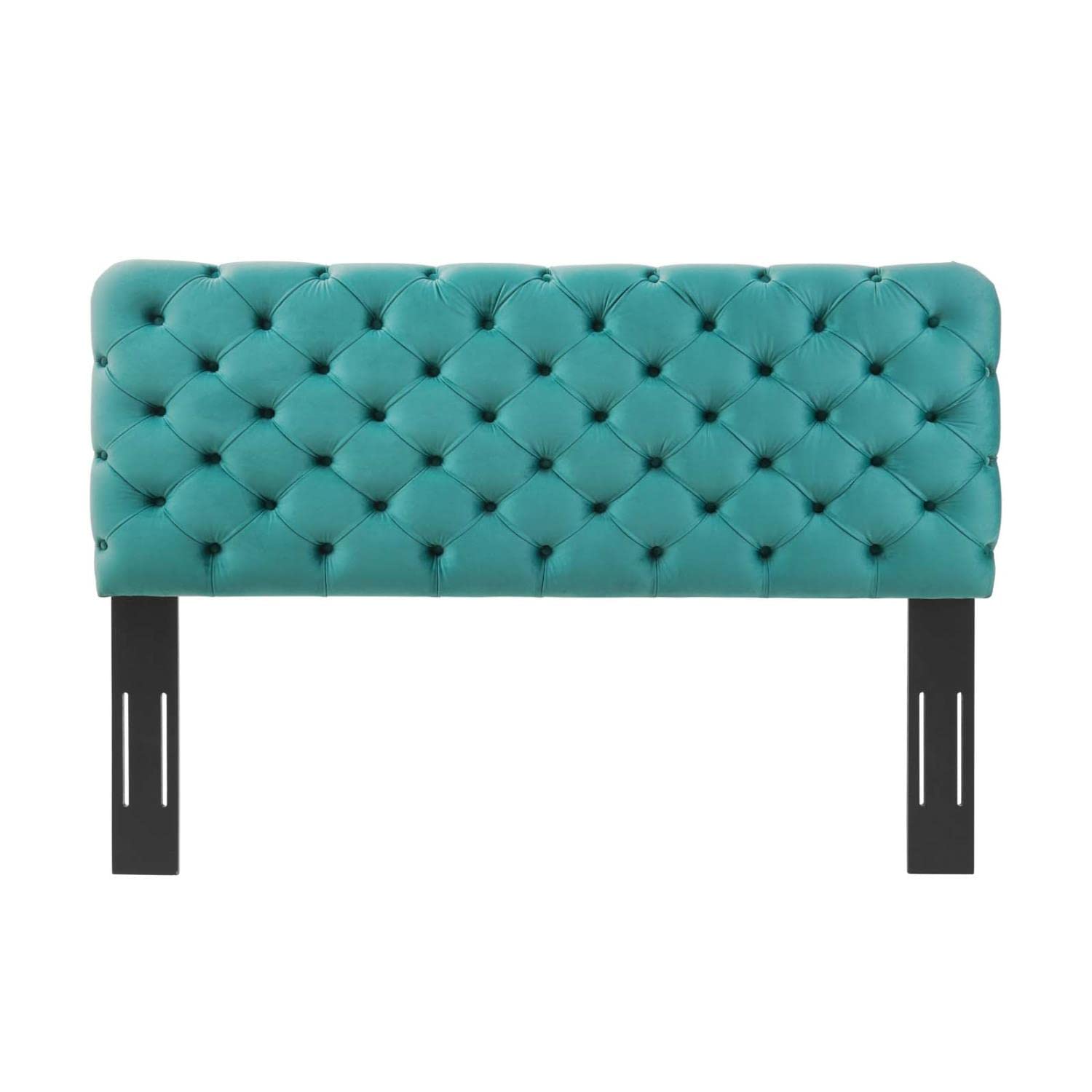headboards | CasaFoyer Lizzy Tufted Twin Headboard | Performance Velvet | Elegant Diamond Pattern | Stain-Resistant | Durable | Easy Assembly | Teal | casafoyer.myshopify.com