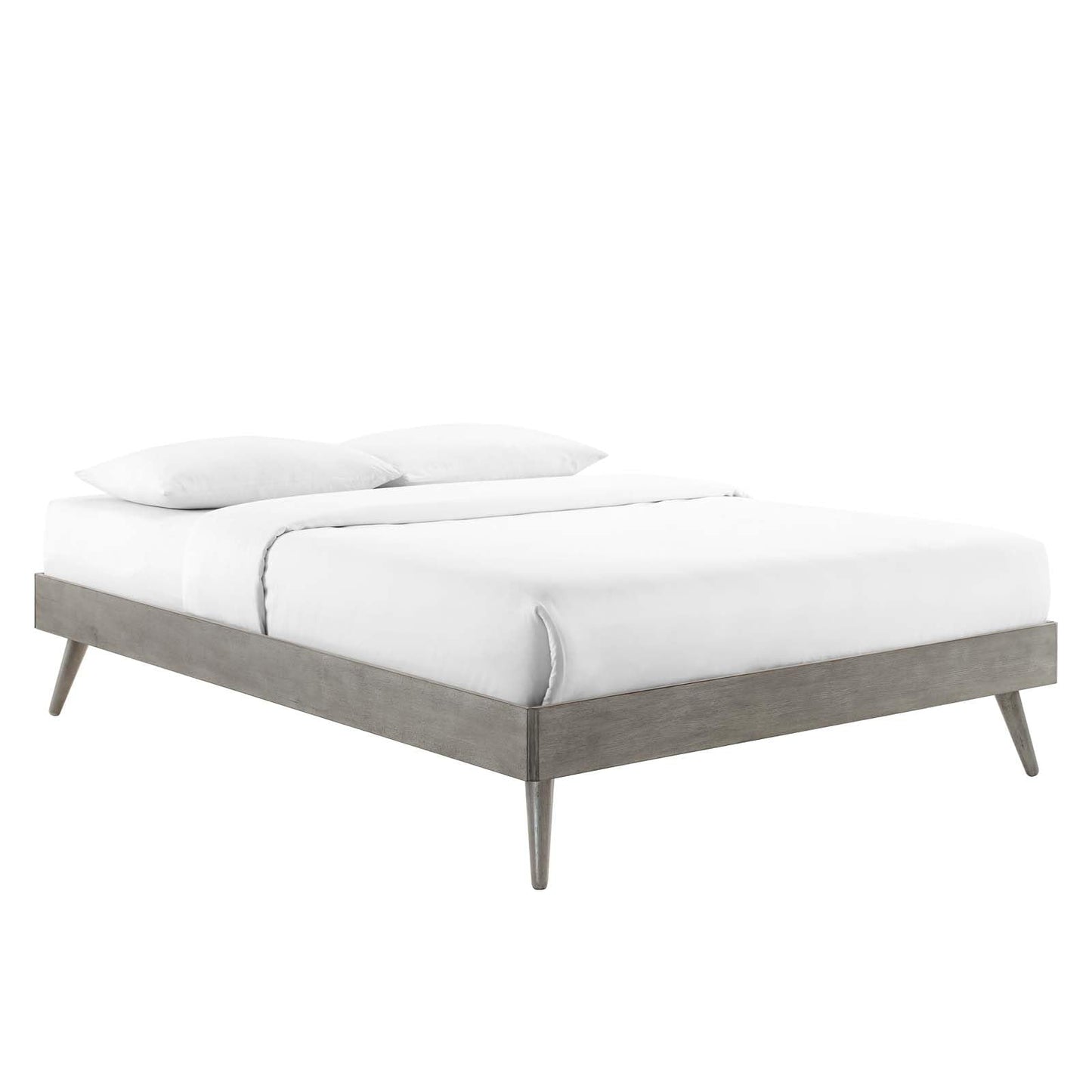 Bed | CasaFoyer Margo Queen Platform Bed | Contemporary Style | Comfortable Sleeping Experience | Retro Charm | Modern Accents | Natural Aesthetics | Trendy Design | Durable Wood Construction | No Box Spring Needed | Easy Assembly | Gray | casafoyer.myshopify.com