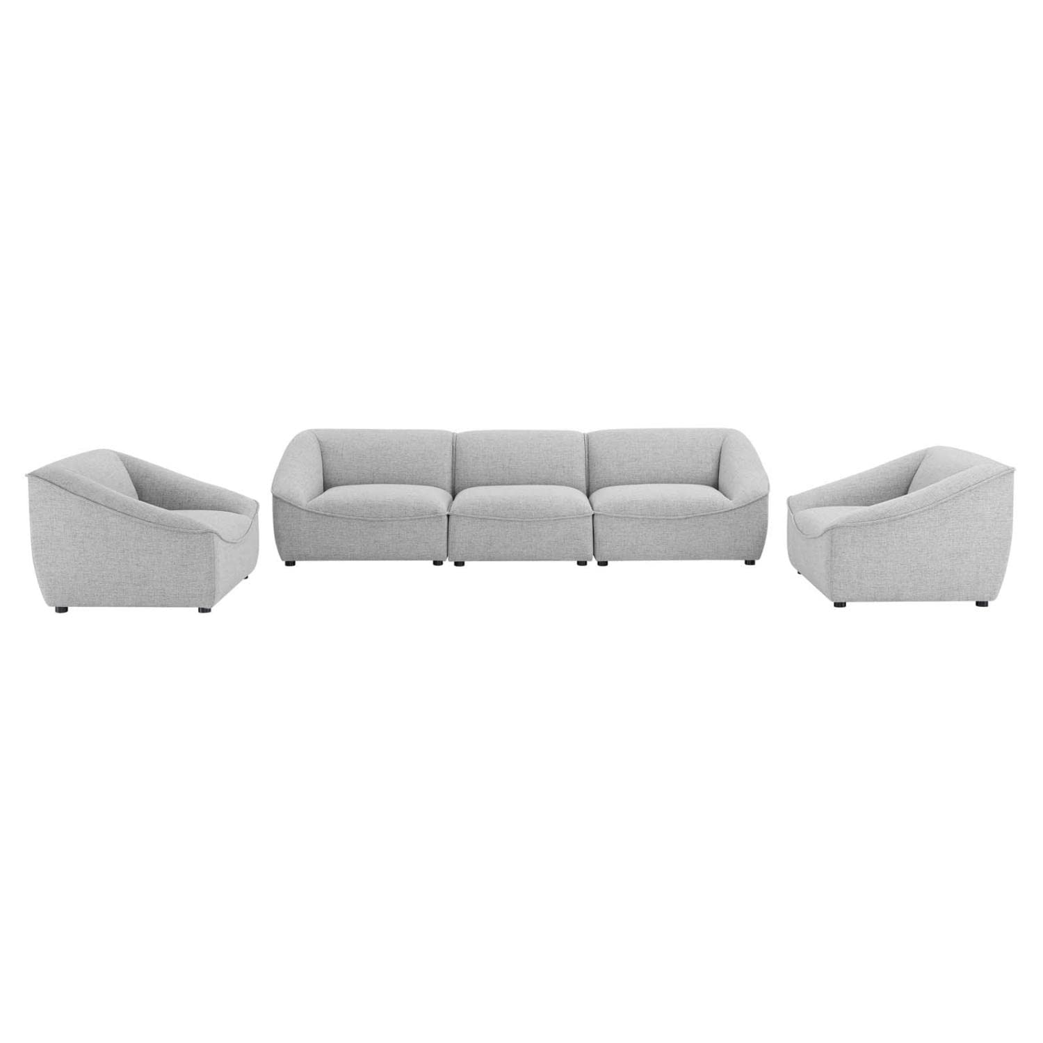 kitchen and dining room sets | CasaFoyer Comprise Upholstered 5-Piece Living Room Furniture Set | French Piping | Plush Seating | Solid Wood Construction | casafoyer.myshopify.com