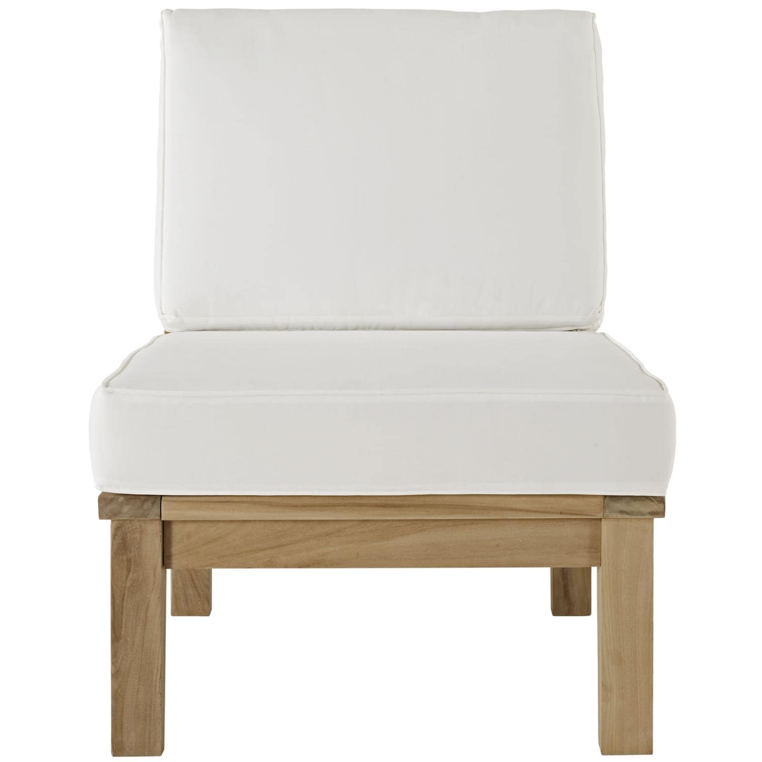 patio bistro sets | CasaFoyer Marina Teak Wood Outdoor Patio Armless Sofa Chair | Luxury Furniture Set for Comfortable Seating | All-Weather Resistant | Teak Construction | casafoyer.myshopify.com
