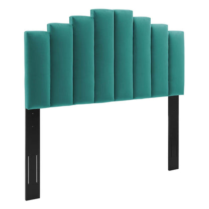 headboards | CasaFoyer Noelle Performance Velvet Twin Headboard | Art Deco Style | Stain-Resistant | Adjustable Height | Cozy Foam Padding | Teal | casafoyer.myshopify.com