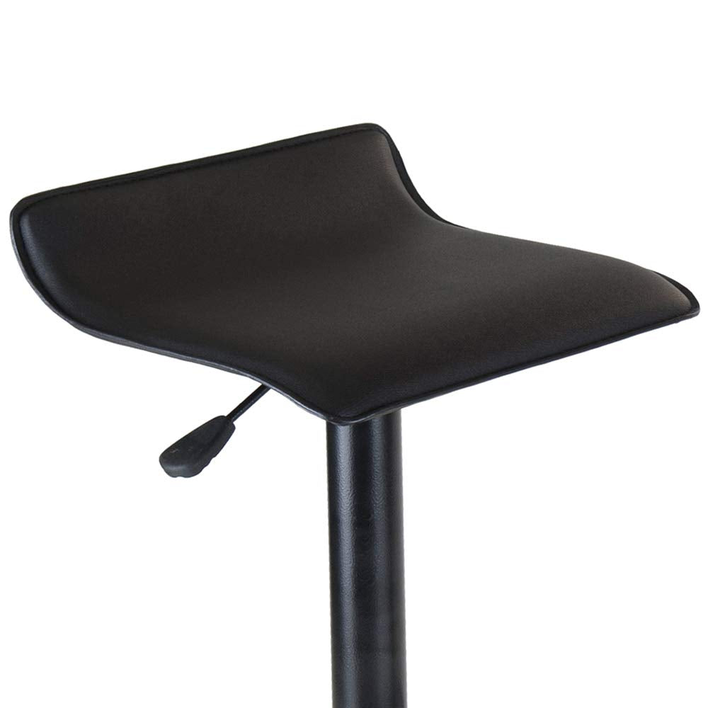STOOL_SEATING | CasaFoyer  Wood Obsidian Adjustable Swivel Stools | Set of 2 | Black PVC Seat | Metal Base | Height Adjustable | 360-Degree Swivel | Backless Design | Easy Assembly | Durable Construction | 15.1 W x 15.1 D x 33.35 H | 25.65 lbs | casafoyer.myshopify.com