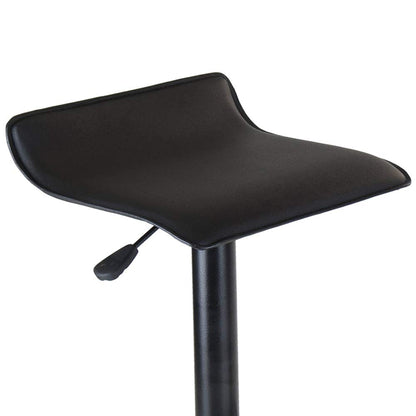 STOOL_SEATING | CasaFoyer  Wood Obsidian Adjustable Swivel Stools | Set of 2 | Black PVC Seat | Metal Base | Height Adjustable | 360-Degree Swivel | Backless Design | Easy Assembly | Durable Construction | 15.1 W x 15.1 D x 33.35 H | 25.65 lbs | casafoyer.myshopify.com
