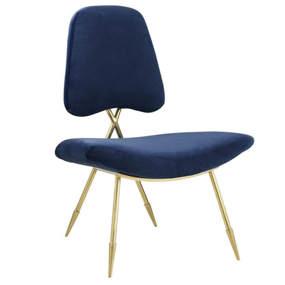 home office desk chairs | CasaFoyer Ponder Performance Velvet Lounge Chair | Comfortable | Stain-Resistant | Gold Stainless Steel Frame | Modern Navy Design | casafoyer.myshopify.com