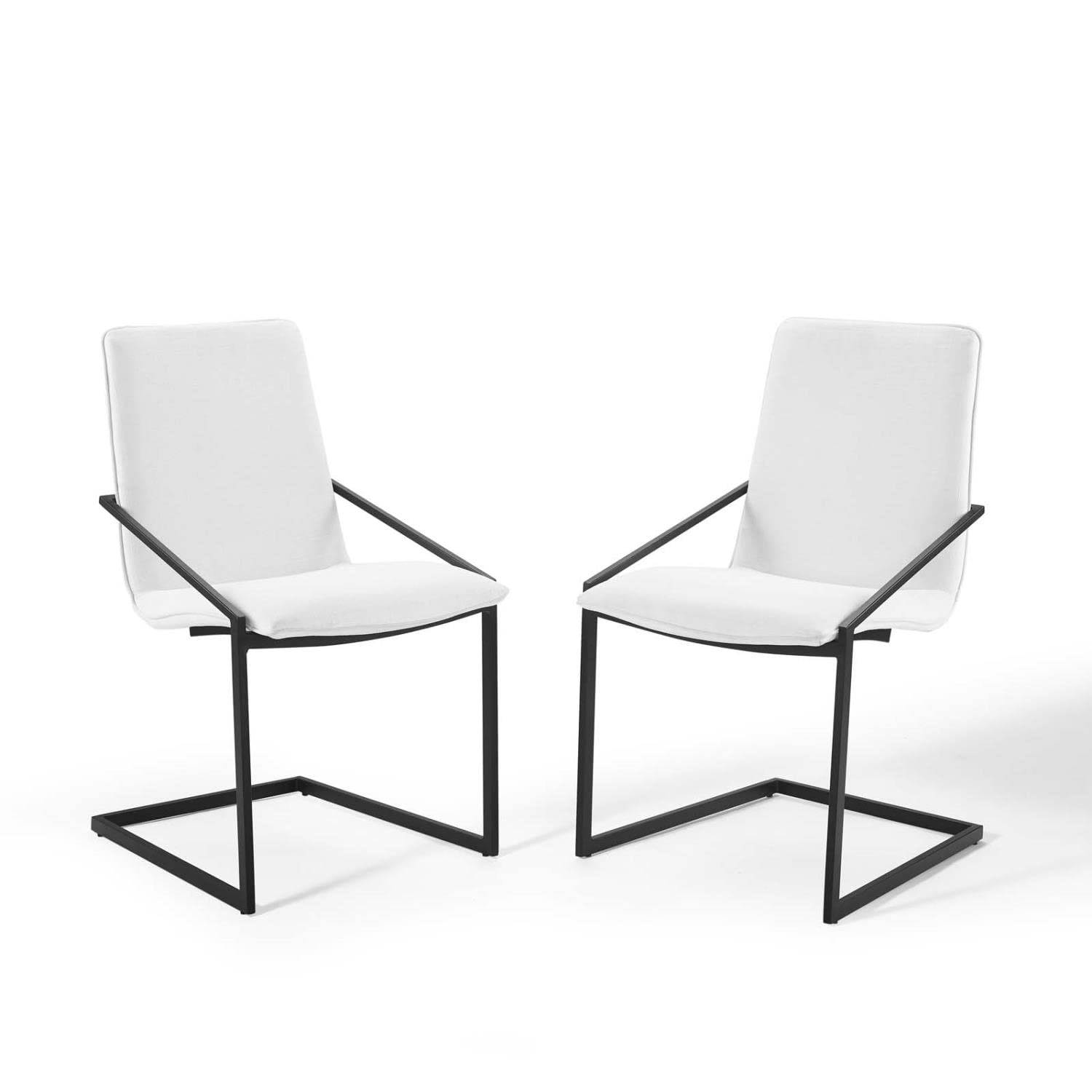 home office desk chairs | CasaFoyer Pitch Performance Fabric Upholstered Dining Armchair | Set of 2 | Modern Design | Sturdy Black Stainless Steel Frame | Comfortable Foam Seat | 330 lbs Weight Capacity | casafoyer.myshopify.com