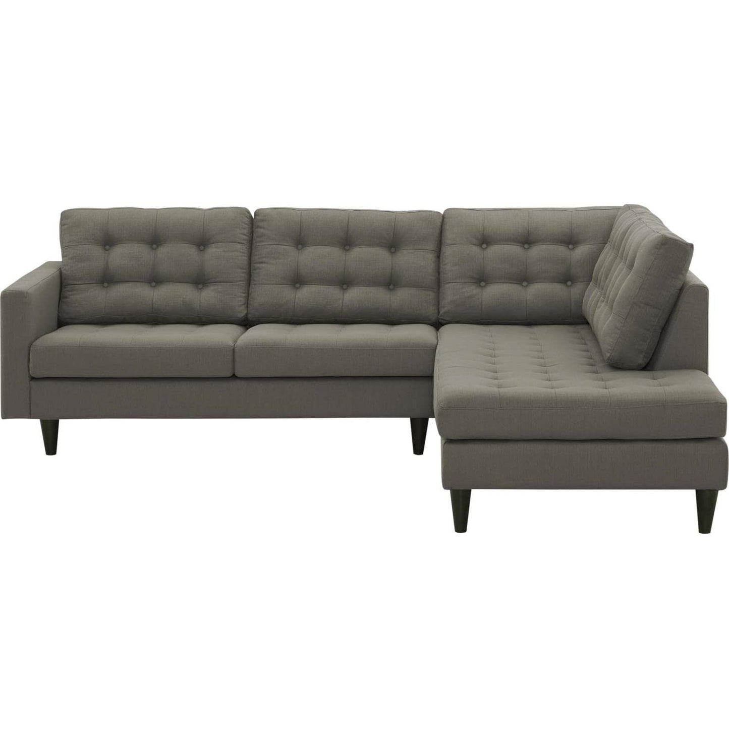 kitchen and dining room sets | CasaFoyer Empress Button Tufted Upholstered Fabric Sectional Sofa Set | Plush Cushions | Regal Armrests | Stain-Resistant Fine Fabric Upholstery | Granite | casafoyer.myshopify.com