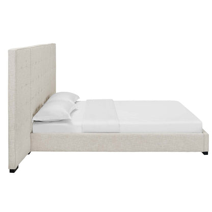 adjustable bed bases | CasaFoyer Primrose Queen Platform Bed | Timeless Charm | Soft Polyester Upholstery | Foam Padded | Wall Panels | Black-Stained Wood Legs | Biscuit Tufting | Sturdy Slat Support System | 1322 lbs Weight Capacity | casafoyer.myshopify.com