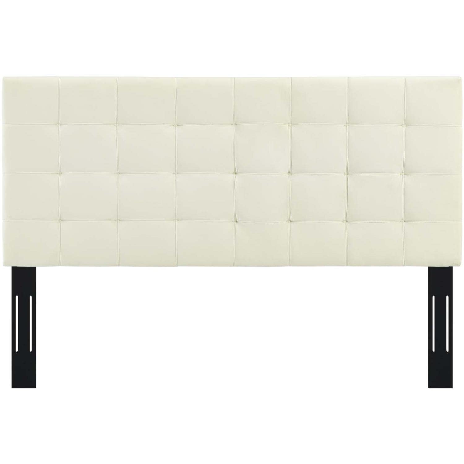 headboards | CasaFoyer Paisley Square-Patterned Velvet Headboard | Timeless Biscuit Tufting | Adjustable Height | Full/Queen Size | Ivory | casafoyer.myshopify.com