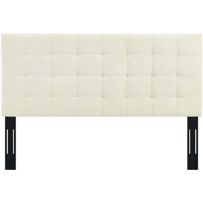headboards | CasaFoyer Paisley Square-Patterned Velvet Headboard | Timeless Biscuit Tufting | Adjustable Height | Full/Queen Size | Ivory | casafoyer.myshopify.com