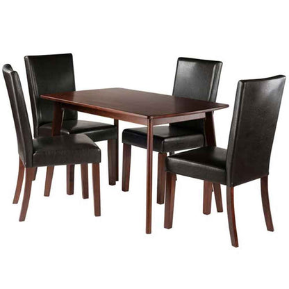 childrens table and chair sets | CasaFoyer  Wood Shaye 5-Piece Dining Table Set | Stylish Design | Sturdy Build | Cushioned Chairs | Easy to Clean | Walnut Finish | Assembly Required | casafoyer.myshopify.com