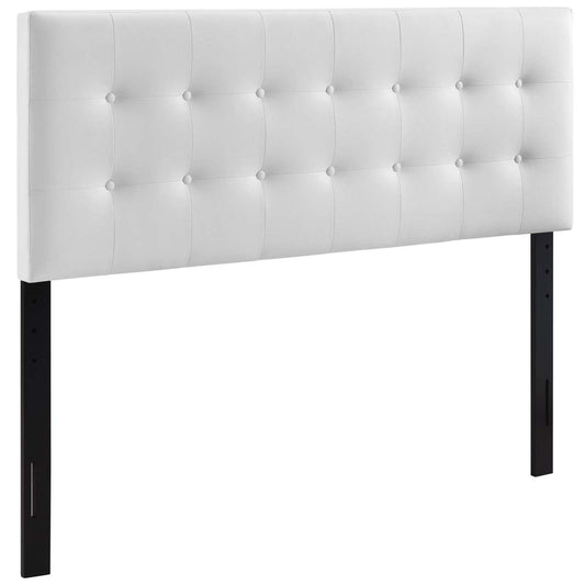 headboards | CasaFoyer  Emily Button Tufted Faux Leather King Headboard | Elegant Design | Durable Materials | Lightweight Construction | White | casafoyer.myshopify.com