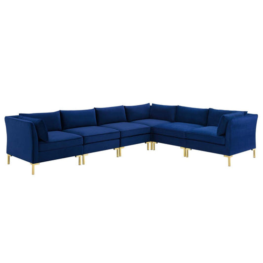 kitchen and dining room sets | CasaFoyer Ardent Performance Velvet 6-Piece Sectional Sofa | Elegant Vintage Modern Design | Stain-Resistant & Comfortable | Perfect for Homes, Apartments, Offices | Navy | casafoyer.myshopify.com