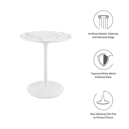 TABLE | Lippa 28 Side Table | Iconic Modern Design | Circular Marble Top | Scratch Resistant Finish | Tapered Metal Base | casafoyer.myshopify.com