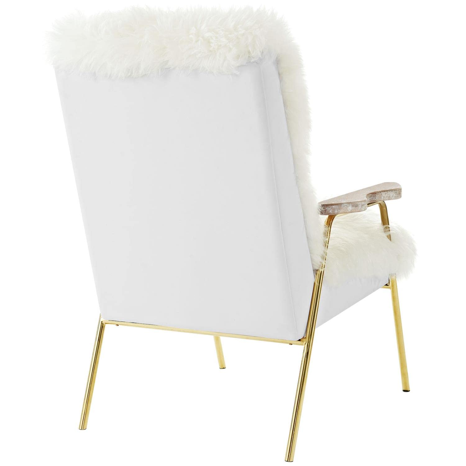 home office desk chairs | CasaFoyer Sprint Sheepskin Armchair | Luxurious Gold Accents | Oak Armrests | Foam Padding | Vinyl Upholstery | Chic & Glamorous | casafoyer.myshopify.com