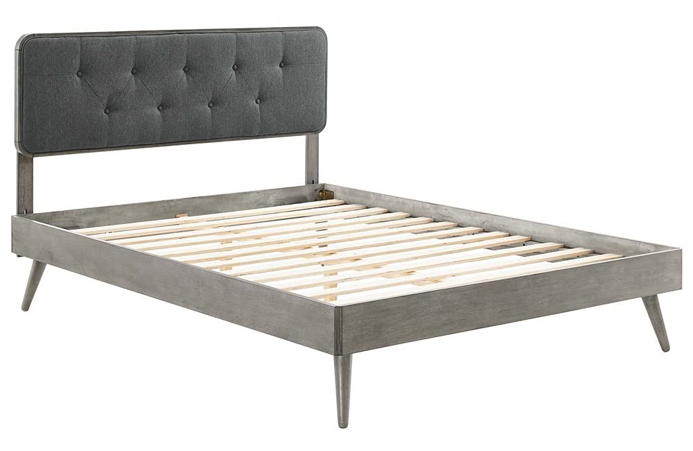 adjustable bed bases | CasaFoyer Bridgette Tufted Wood Full Platform Bed | Modern Design | Button Tufted Headboard | Wood Grain Frame | Durable Construction | No Box Spring Needed | casafoyer.myshopify.com