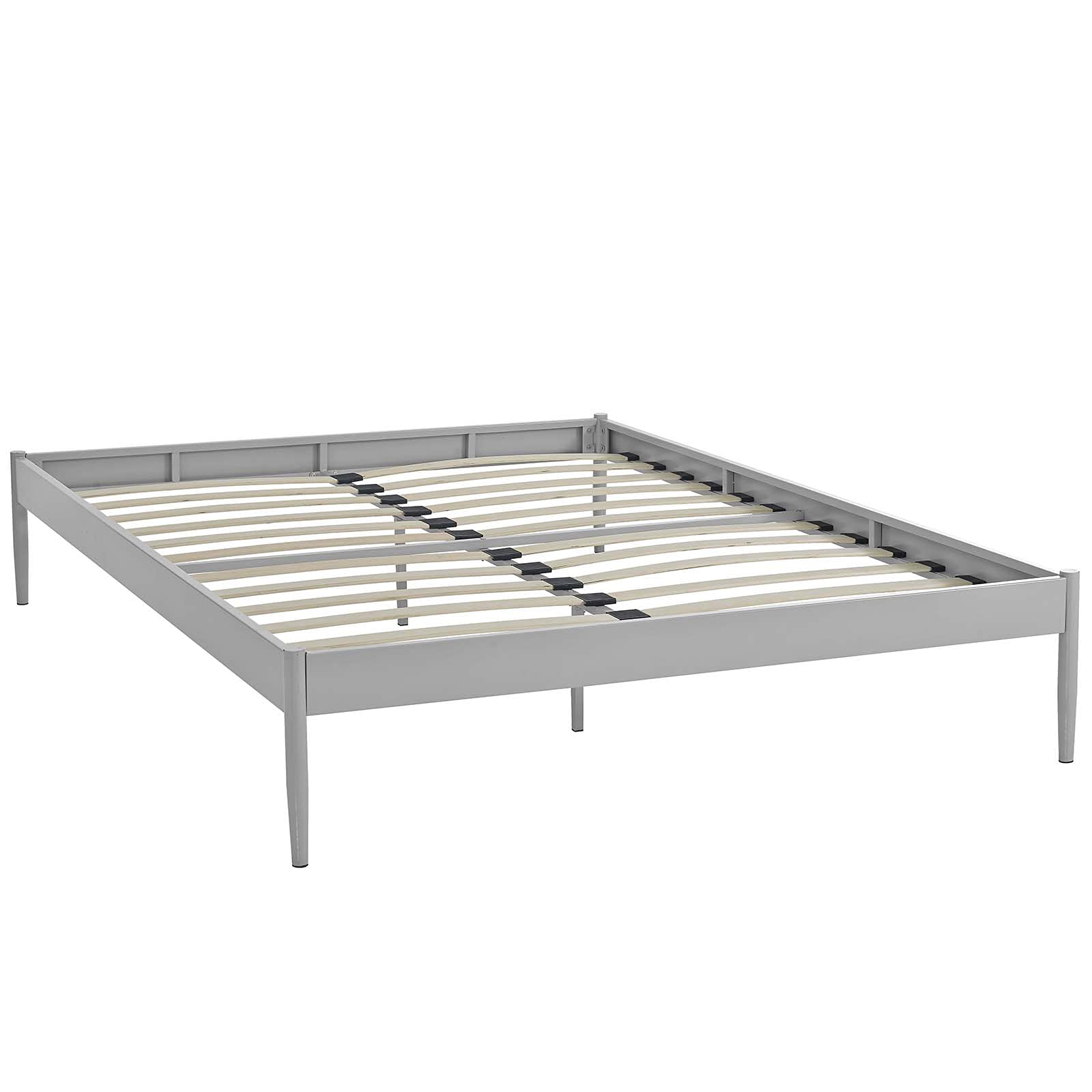 Bed | CasaFoyer  Elsie Queen Bed Frame | Birchwood Support System | Steel Frame | No Boxspring Needed | 1300 lbs Weight Capacity | Modern Design (Gray) | casafoyer.myshopify.com