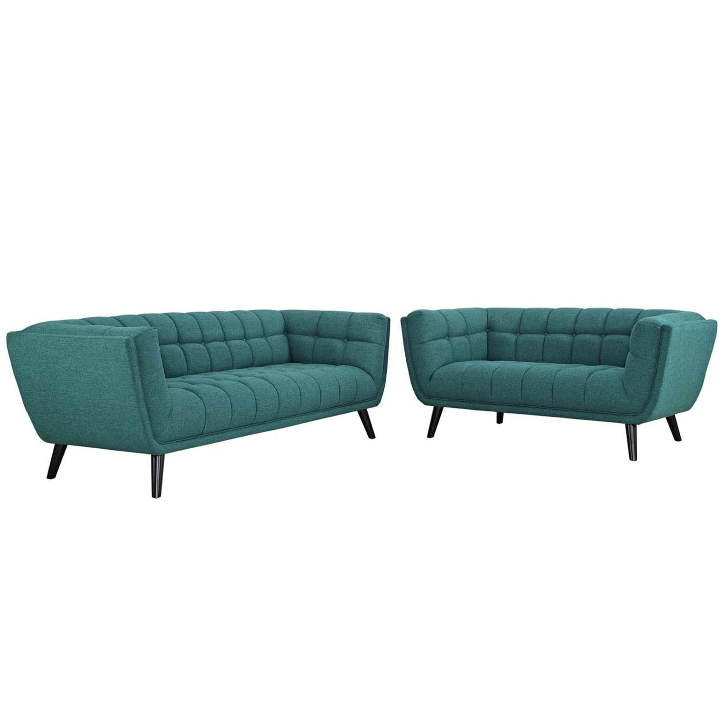 kitchen and dining room sets | CasaFoyer Bestow Collection | Upholstered Sofa & Loveseat Set - Teal | Mid-Century Modern Farmhouse Style | Button Tufting | Dense Foam Padding | Sturdy Wood Legs | casafoyer.myshopify.com