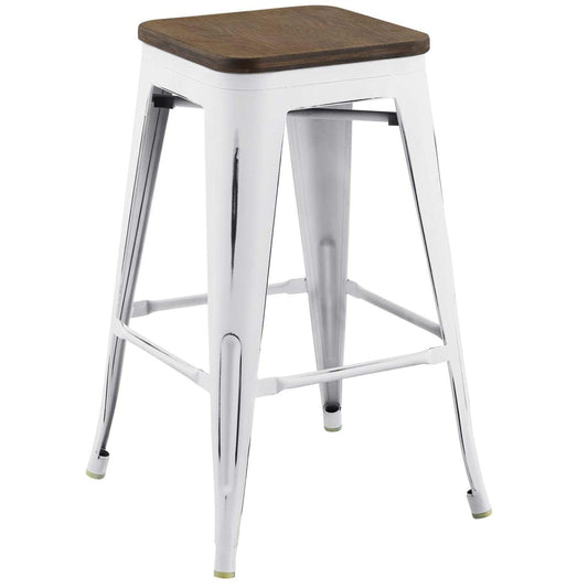 barstools | CasaFoyer Promenade Bamboo & Metal Counter Stool | Vintage Steel Finish | Industrial Modern Style | Enhance Home Decor & Bar Experience | casafoyer.myshopify.com