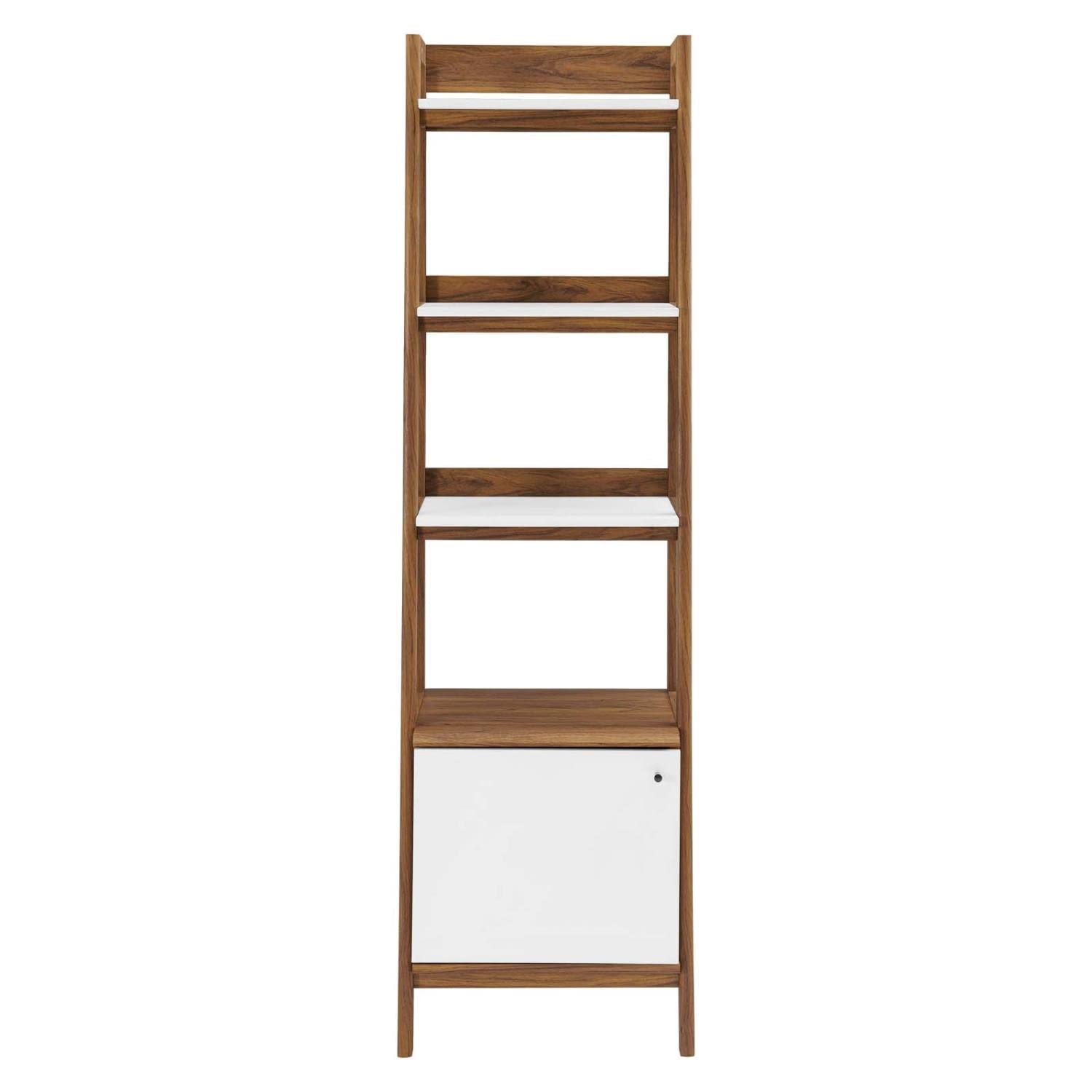 bookcases | Ergode Bixby 21 Bookshelf | Walnut White | Stylish & Durable Storage & Display Stand | Ample Space for Books & Decorative Items | casafoyer.myshopify.com