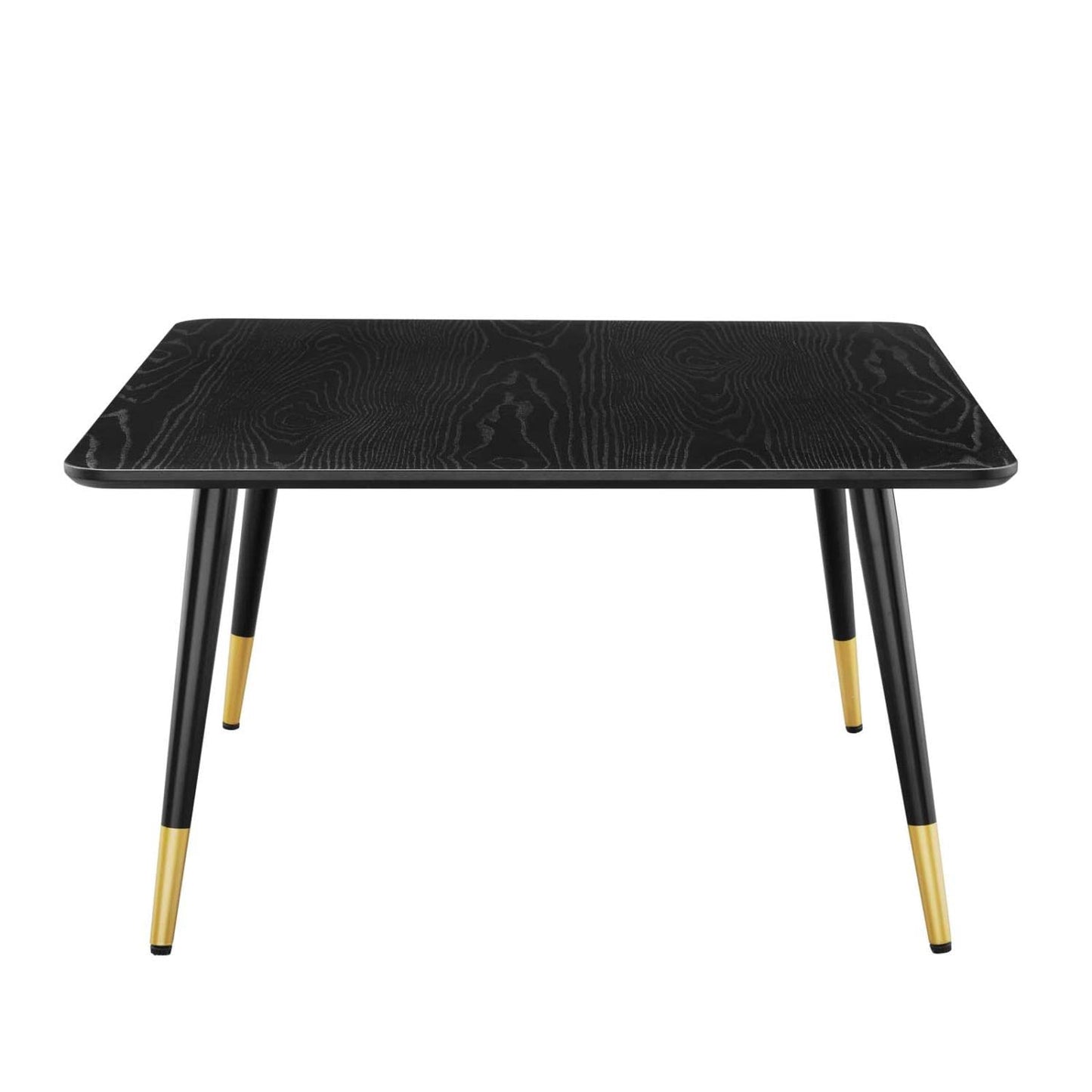 coffee tables | Ergode Vigor Square Coffee Table | Contemporary Elegance | Sleek Design | Gold Metal Sleeves | Matte Black Lacquer Finish | Adjustable Height Foot Caps | casafoyer.myshopify.com