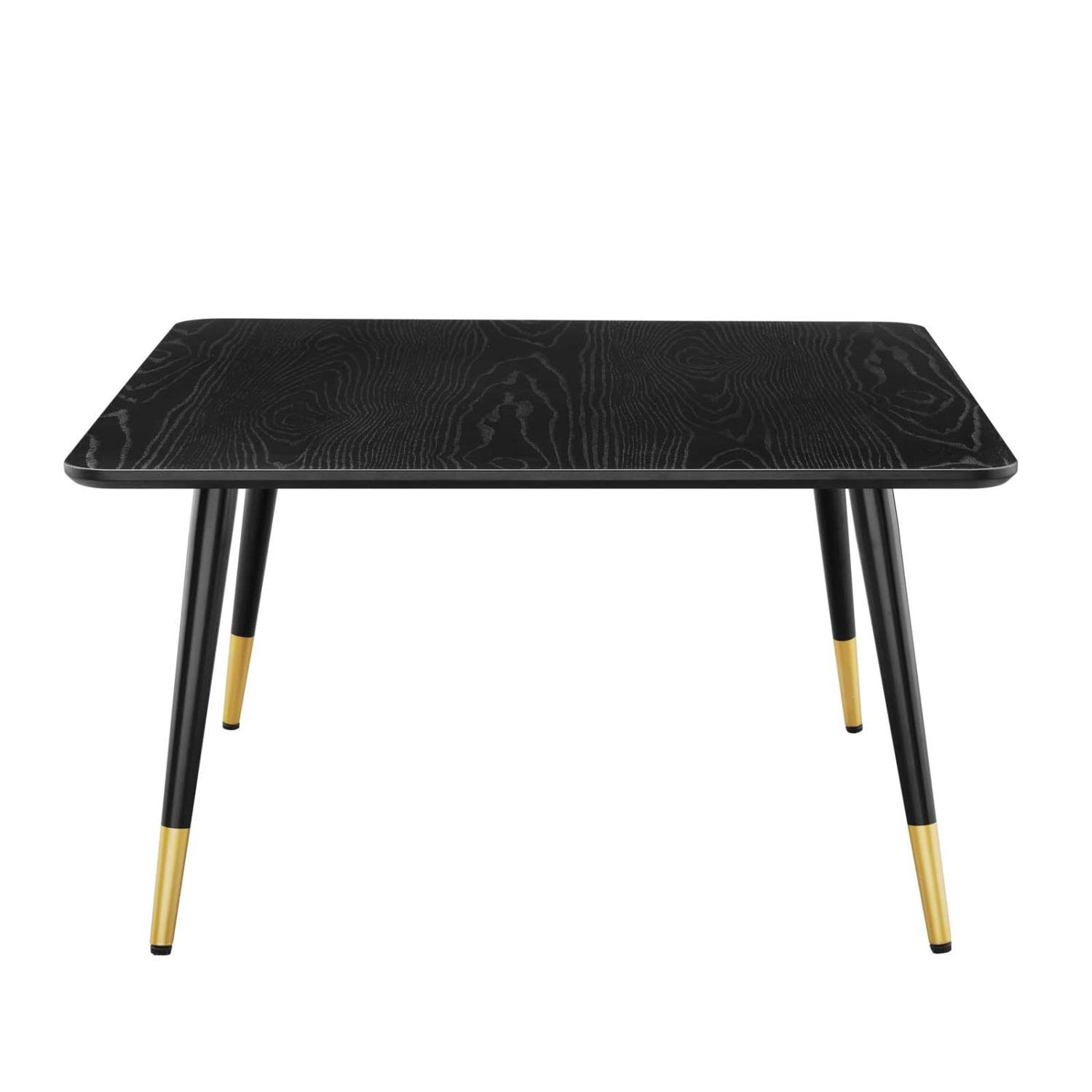 coffee tables | Ergode Vigor Square Coffee Table | Contemporary Elegance | Sleek Design | Gold Metal Sleeves | Matte Black Lacquer Finish | Adjustable Height Foot Caps | casafoyer.myshopify.com