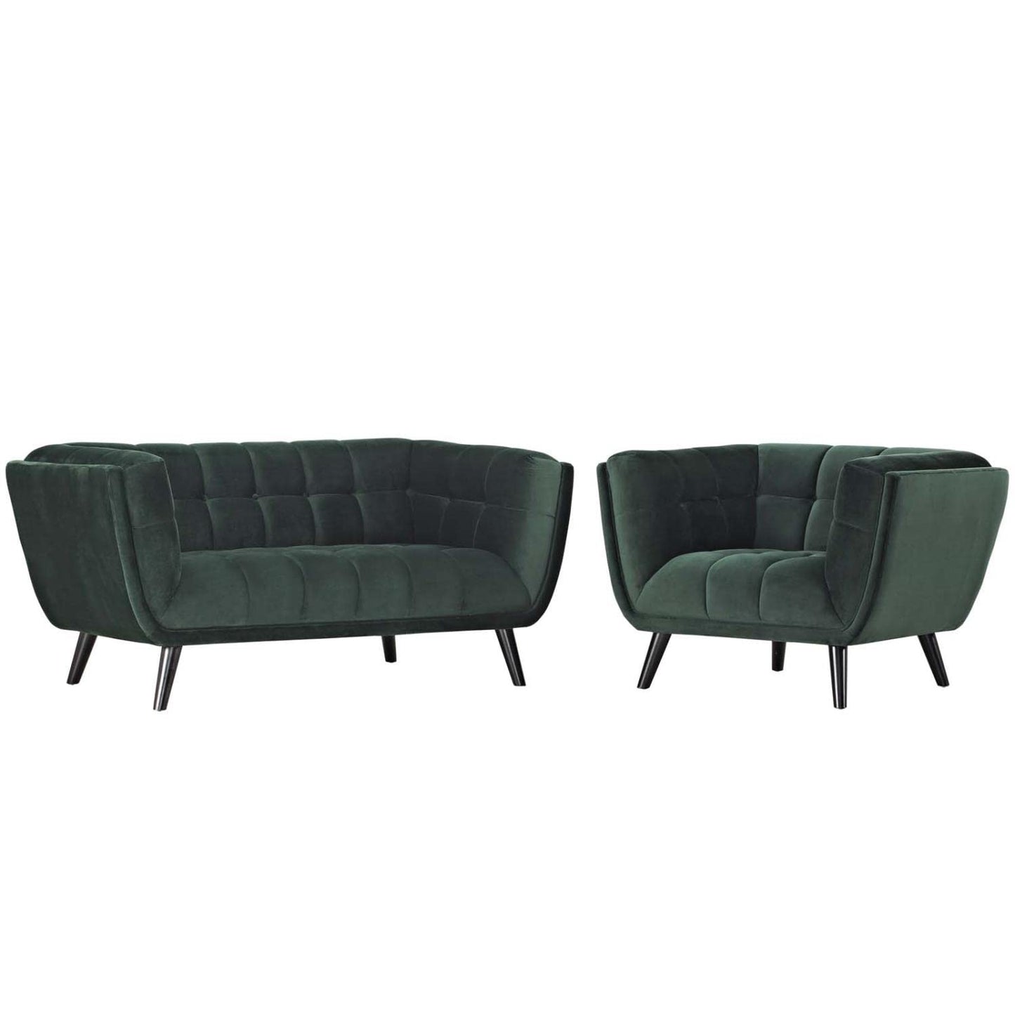 kitchen and dining room sets | CasaFoyer Bestow Performance Velvet Living Room Set | Luxurious, Stain-Resistant | Comfortable & Stylish | Includes Armchair & Loveseat | Green | casafoyer.myshopify.com