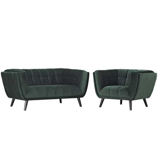 kitchen and dining room sets | CasaFoyer Bestow Performance Velvet Living Room Set | Luxurious, Stain-Resistant | Comfortable & Stylish | Includes Armchair & Loveseat | Green | casafoyer.myshopify.com