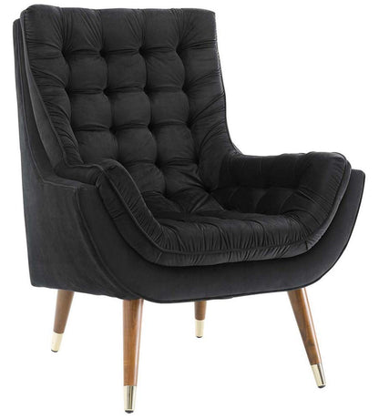 home office desk chairs | CasaFoyer Suggest Performance Velvet Lounge Chair | Elegant & Stylish | Stain-Resistant Velvet Upholstery | Button-Tufted | Flared Armrests | Gold Metal Sleeves | Plush Cushion Padding | 331 lbs Weight Capacity | casafoyer.myshopify.com