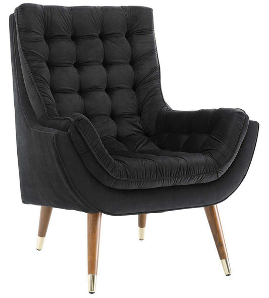 home office desk chairs | CasaFoyer Suggest Performance Velvet Lounge Chair | Elegant & Stylish | Stain-Resistant Velvet Upholstery | Button-Tufted | Flared Armrests | Gold Metal Sleeves | Plush Cushion Padding | 331 lbs Weight Capacity | casafoyer.myshopify.com