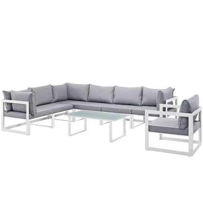 Patio Furniture Sets | Fortuna Outdoor Patio Collection | 9-Piece Sectional Sofa Set | Durable Aluminum | All-Weather Cushions | Ideal for Modern Outdoor Spaces | casafoyer.myshopify.com